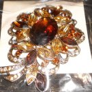 gold rhinestone brooch/pin