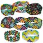 8 Bracelet mix, glass, multicolored, 7-inch stretch seed bead.