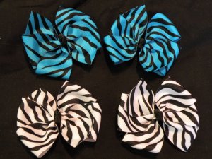 Pinwheel Zebra Print Bows