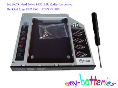 2nd SATA Hard Drive HDD SSD Caddy for Lenovo ThinkPad Edge E531 E431 UJ8C2 GU70N