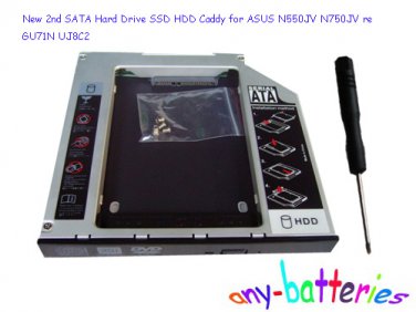 New 2nd SATA Hard Drive SSD HDD Caddy for ASUS N550JV N750JV re GU71N UJ8C2