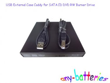 USB External Case Caddy for SATA CD DVD RW Burner Drive