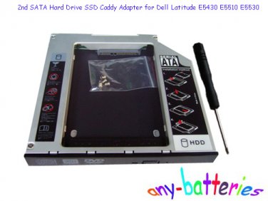 2nd SATA Hard Drive SSD Caddy Adapter for Dell Latitude E5430 E5510 E5530
