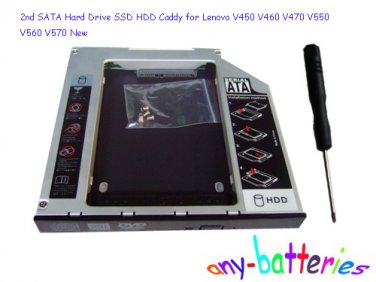 2nd SATA Hard Drive SSD HDD Caddy for Lenovo V450 V460 V470 V550 V560 V570 New