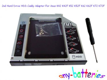 2nd Hard Drive HDD Caddy Adapter For Asus K42 K42F K52 K52F K62 K62F K72 K72F