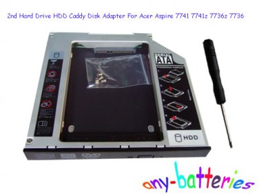 2nd Hard Drive HDD Caddy Disk Adapter For Acer Aspire 7741 7741z 7736z 7736 NEW