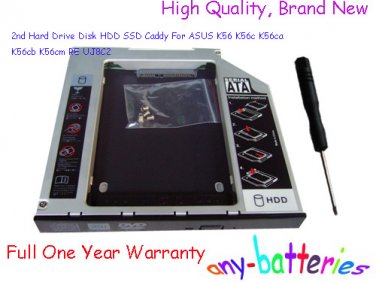 2nd Hard Drive Disk HDD SSD Caddy For ASUS K56 K56c K56ca K56cb K56cm RE UJ8C2