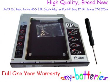SATA 2nd Hard Drive HDD SSD Caddy Adapter For HP Envy 17 17t Series 17-3270nr