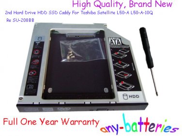2nd Hard Drive HDD SSD Caddy For Toshiba Satellite L50-A L50-A-10Q Re SU-208BB