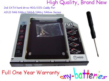 2nd SATA hard drive HDD/SSD Caddy For ASUS N46 N46vz N46vb N46vj N46vm Series