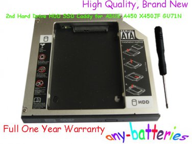 New SATA 2nd Hard Drive HDD SSD Caddy for ASUS A450 X450JF GU71N