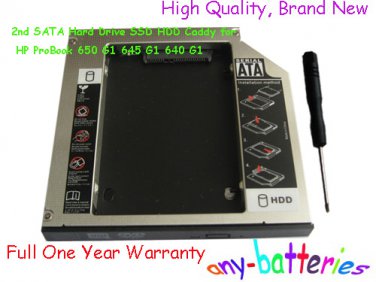 New 2nd SATA Hard Drive SSD HDD Caddy for HP ProBook 650 G1 645 G1 640 G1