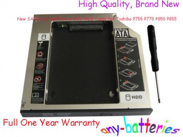 New SATA 2nd Hard Drive SSD HDD Caddy for Toshiba P755 P770 P850 P855