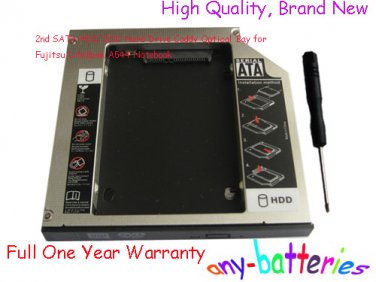 2nd SATA HDD SSD Hard Drive Caddy Optical Bay for Fujitsu LifeBook A544 Notebook