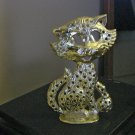 Adorable Torino Gold Tone Kitty Cat Metal Earring Holder  #00026