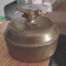 Round Brass Trinket Box with Bird Handle #00042
