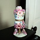 Pink Floral Porcelain Dress Form Jewelry/Trinket Box Formalities Baum Bros #00069