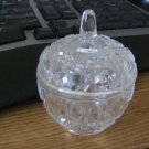Small Glass Lidded round Vanity Trinket Box Ring Holder #00073