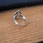 Size 6.5 Flush Set Black Stone 925 Silver Ring #00077