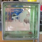 Studio One Art Glass Jewelry Trinket Box Etched Bird on Branch on Lid #00102
