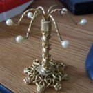 Delicate Tree Shaped Brass and Pearls Ring or Earring Holder #00194