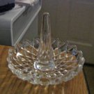 Clear Glass Diamond Cut Vanity Ring Holder with Tray #00197