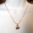 Vintage 8 1/2" Citation Gold Tone Necklace with 6 Zicronia Pendant #00201