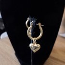 Gold Tone with Hearts Hoop Pierced Earrings #00130