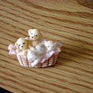 1999 Seraphim Classics Collector Club Basket of Puppies and Kittens Brooch  #00048