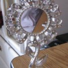 Silver Tone Torino Sunflower Earring Holder Center Mirror #00072