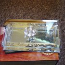 I. Godinger Rectangular Covered Crystal Glass Jewelry Trinket Box Mirrored Bottom  #00122