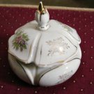Old Vintage White Porcelain Lidded Vanity Trinket Box #00118