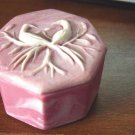 Design Gifts Intl Pink Trinket Box Peacocks on Lid #00108