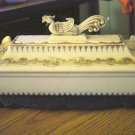 Asian White Bakelite Plastic Dragon Dresser Casket Box  #00107
