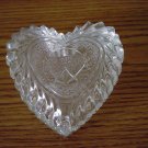 Vintage Crystal Heart Shaped Vanity Trinket Box  #00103