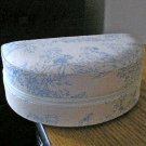 Blue and White Toile Fabric Dulwich Designs Foldable Jewelry Box #00101