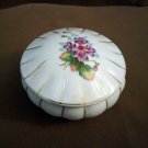 Vintage Porcelain Round Shaped Vanity Trinket Box Made in Japan  #00269
