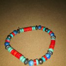 Multi Color Hand Made Beaded Stretch Bracelet   #00280
