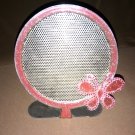 Claire's Round Pink Bling Metal Mesh Earring Ear Stud Jewelry Display Holder Rack #00068