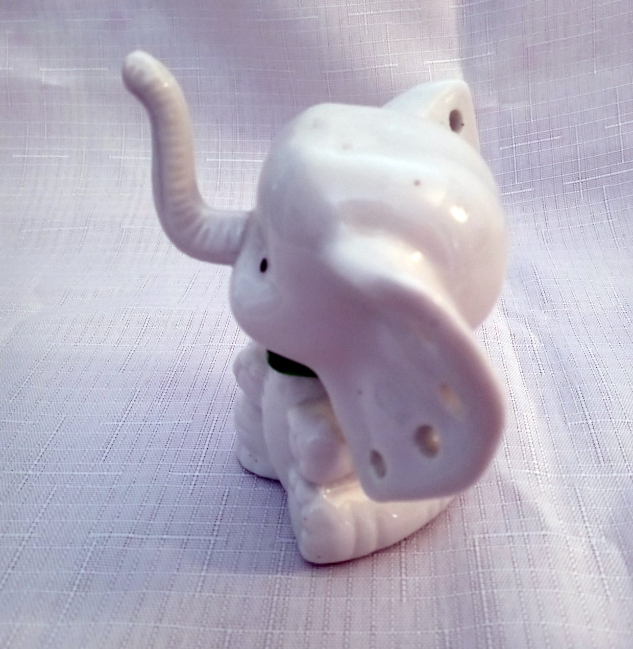 ceramic white elephant statue