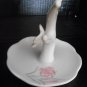 White Porcelain Butterfly on Tree Ring Holder and Tray #00291