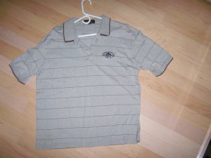Tan Golf Shirt XLMarroon Square & Collar Trim