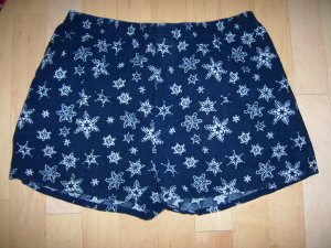 Men's Volley Shorts XL 40-42 Navy White Snowflakes Designs
