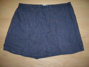 Men's Volley Shorts Navy w Red/White Small Checkered Pattern
