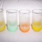 Set Of Four Colored Bottoms 16 oz Glasses