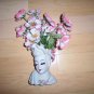 Ivory lady's Face Vase w Flowers BNK130