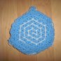 Pot Holder Knitted Blue/White BNK189