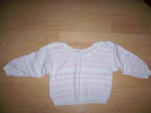 Sweater Pink & White 3/4 Sleeves Size 34 BNK206