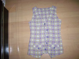 Long Style Vest Lilac & White Size 34 BNK216