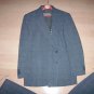 Men's Two Pair Pants Grey Box Striped Suit BNK270